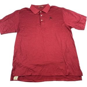 Peter Millar Fox Club Polo‎ Men's Size XL Double Mercerized Cotton Cape Red Logo
